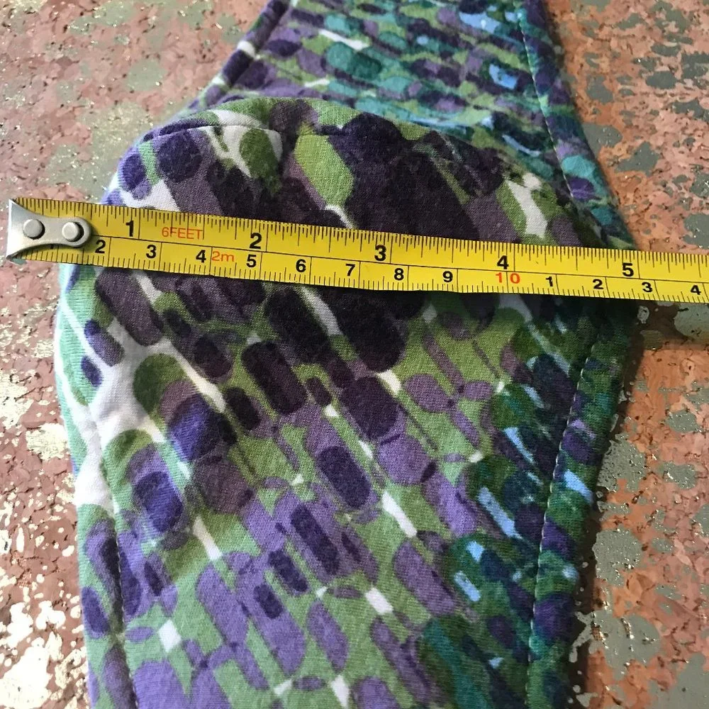 WOMEN'S PURPLE AND GREEN COTTON BLEND FACE MASK